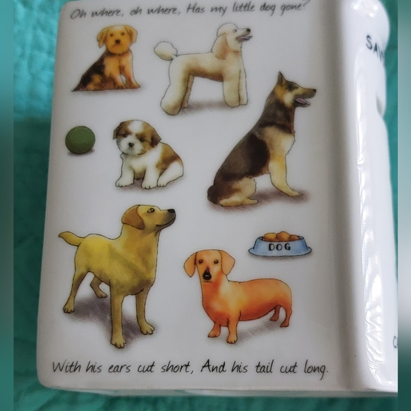 Paul Cardew Ceramic Coin Bank w/Stopper Dogs Book-Shaped - Picture 8 of 10